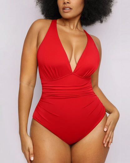 Smart Sculpt™ Plunge Cutout Swimsuit