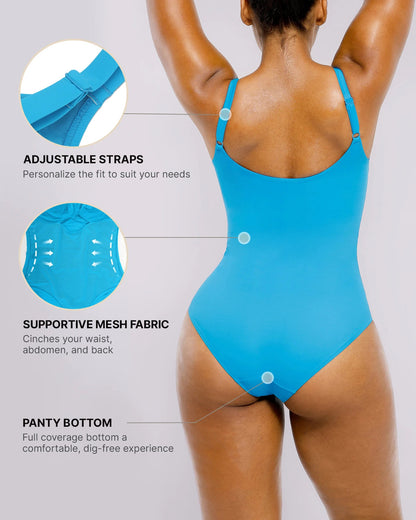 Smart Sculpt™ Ribbed Cutout-Front Shaping Swimsuit