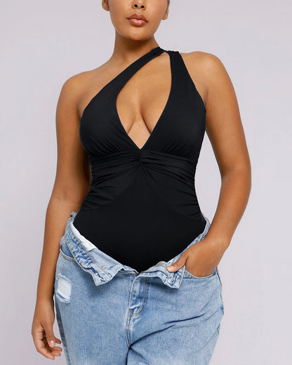 Smart Sculpt™ Ruched Twist-Front Shaping Swimsuit