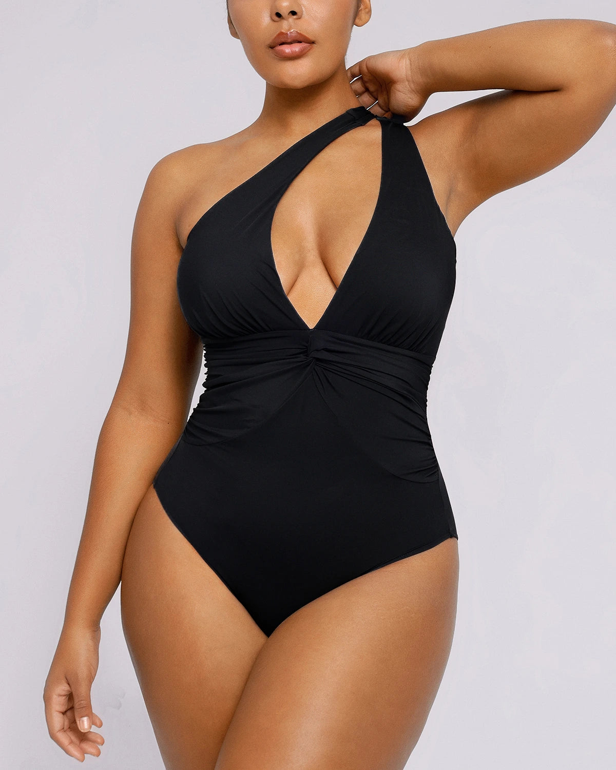 Smart Sculpt™ Ruched Twist-Front Shaping Swimsuit