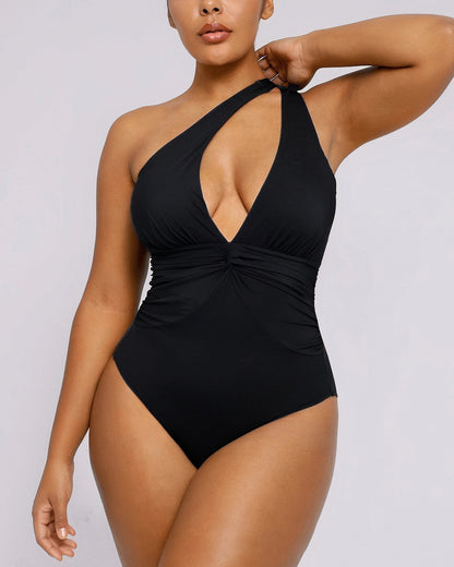 Smart Sculpt™ Ruched Twist-Front Shaping Swimsuit