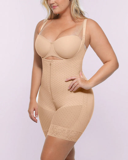 BOOT-YEAH™ AirSlim® Open Bust Polka Dot Bodysuit