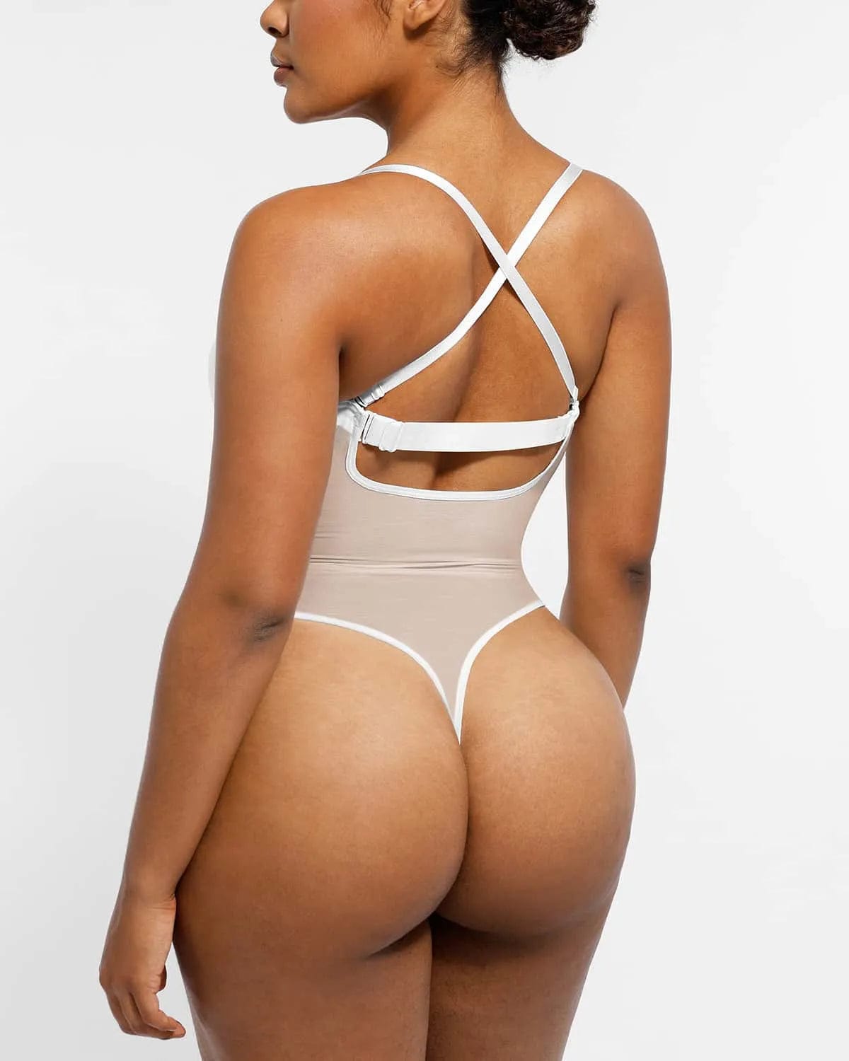 BOOT-YEAH™ MeshSmooth™ Deep Plunge Low-Back Thong Bodysuit