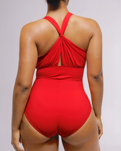 Smart Sculpt™ Ruched Twist-Front Shaping Swimsuit