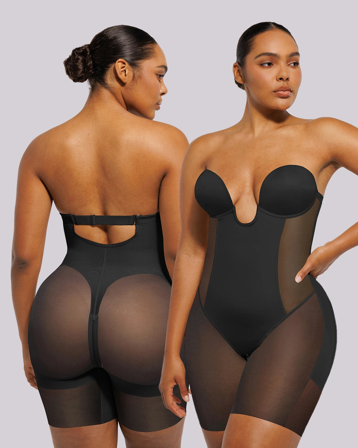 BOOT-YEAH™ MeshSmooth™ Deep Plunge Bodysuit
