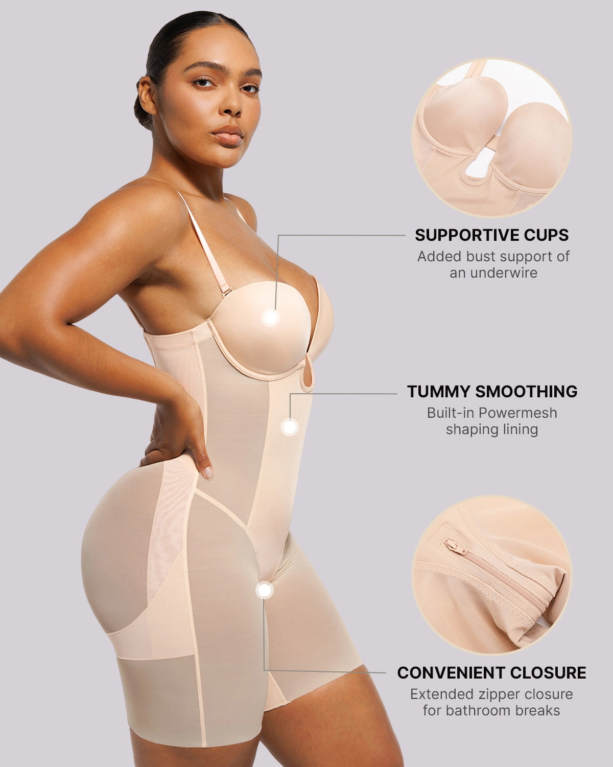 BOOT-YEAH™ MeshSmooth™ Deep Plunge Bodysuit