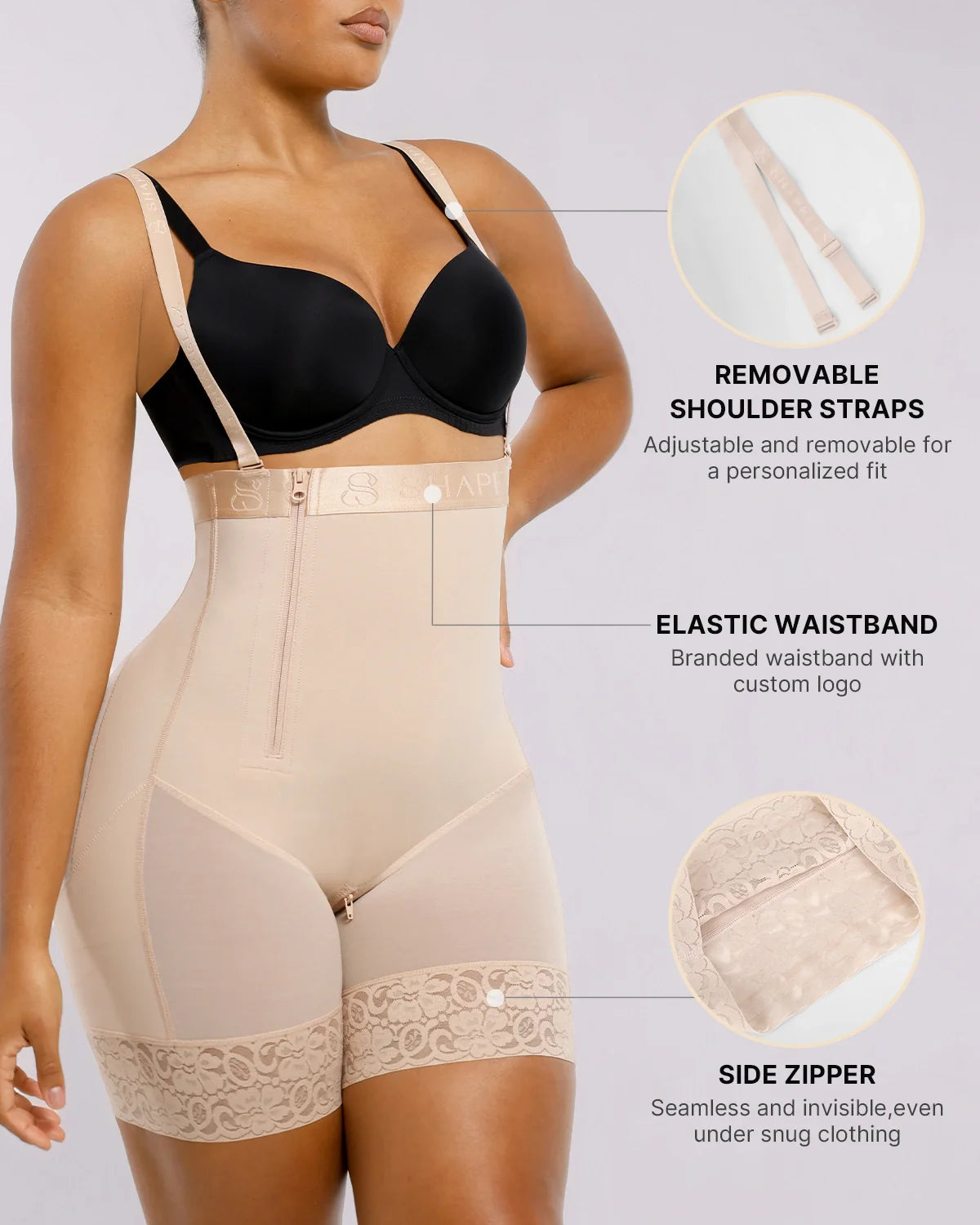 BOOT-YEAH™ AirSlim® Postpartum Side Zipper Support Short