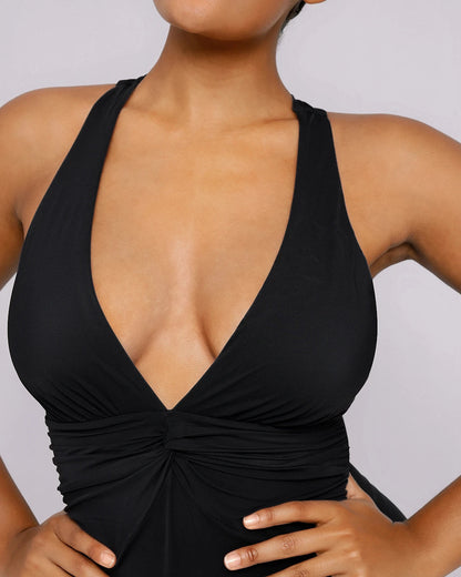 Smart Sculpt™ Ruched Twist-Front Shaping Swimsuit